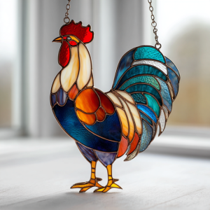 Stained glass rooster